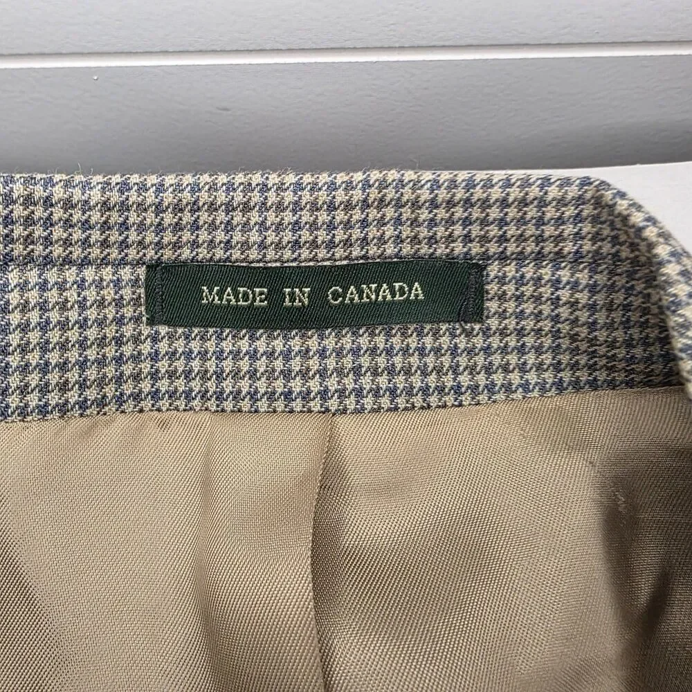 Lauren Ralph Lauren Sport Coat Men’s 42L Tan Glen Plaid Silk Wool Blazer